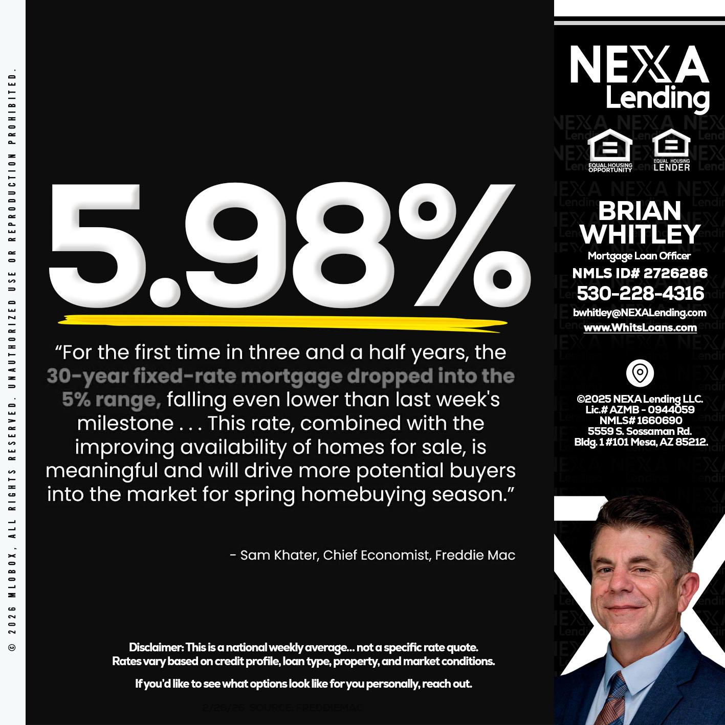 5.98% - Brian Whitley -Mortgage Loan Officer