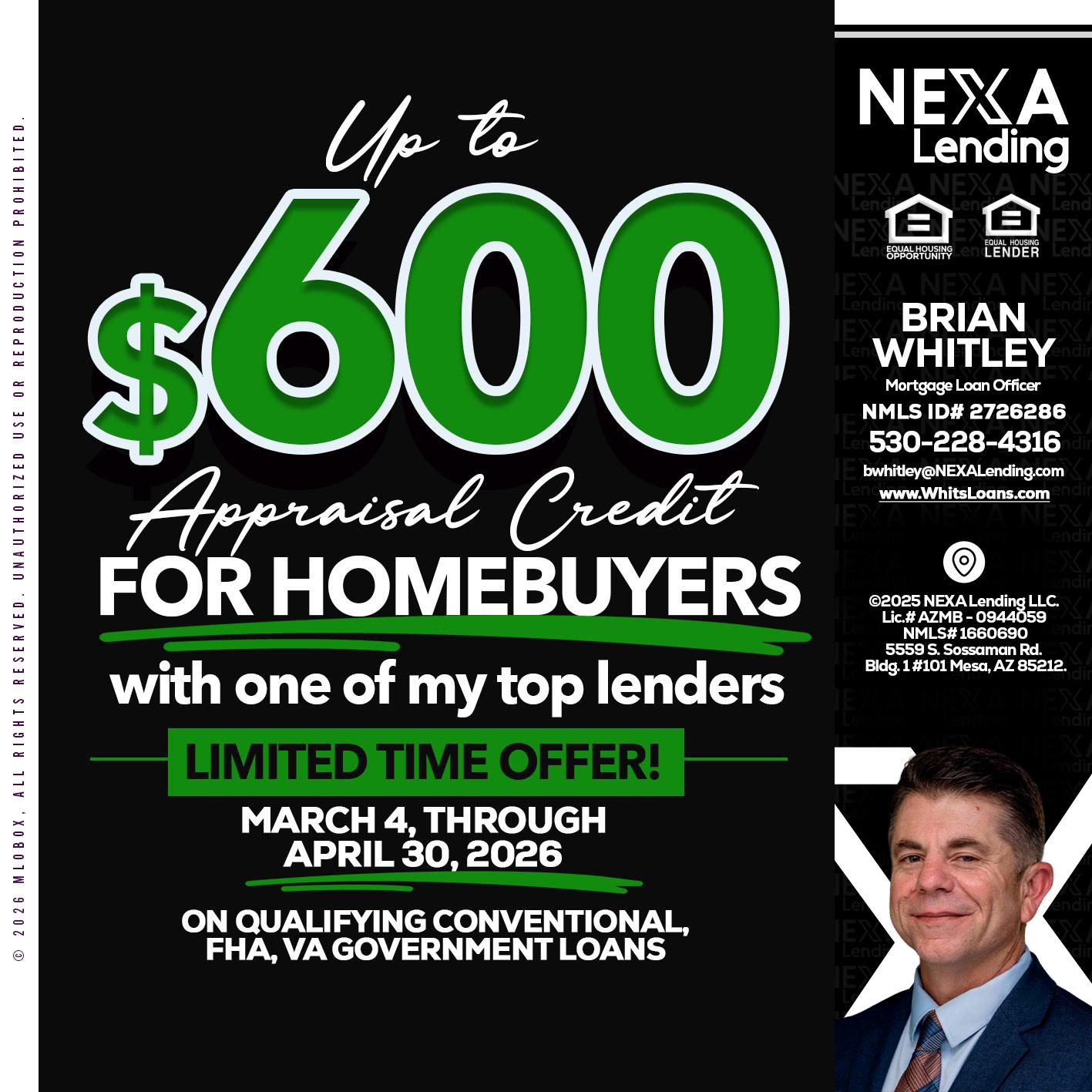 UP TO 600 - Brian Whitley -Mortgage Loan Officer