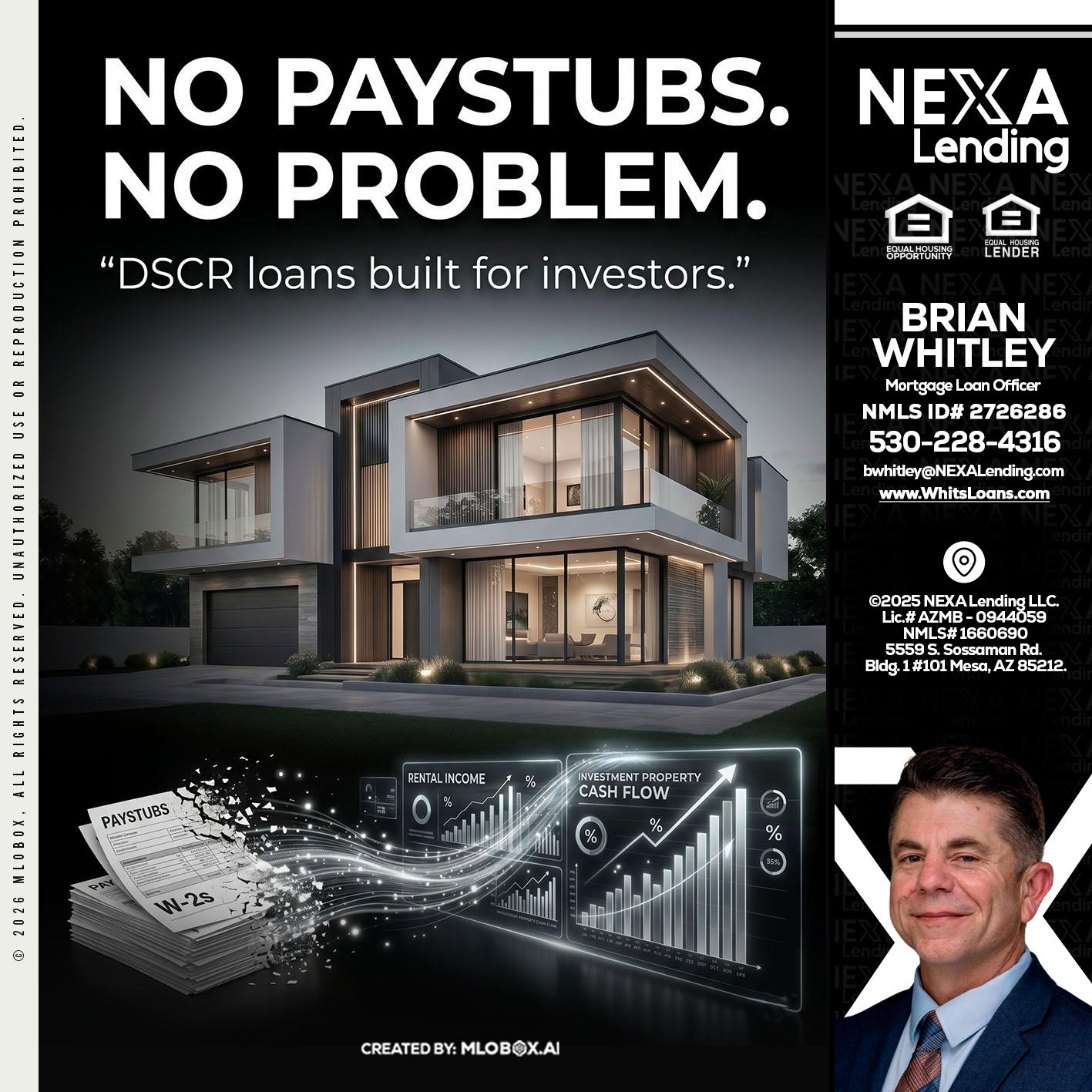 no paystub - Brian Whitley -Mortgage Loan Officer