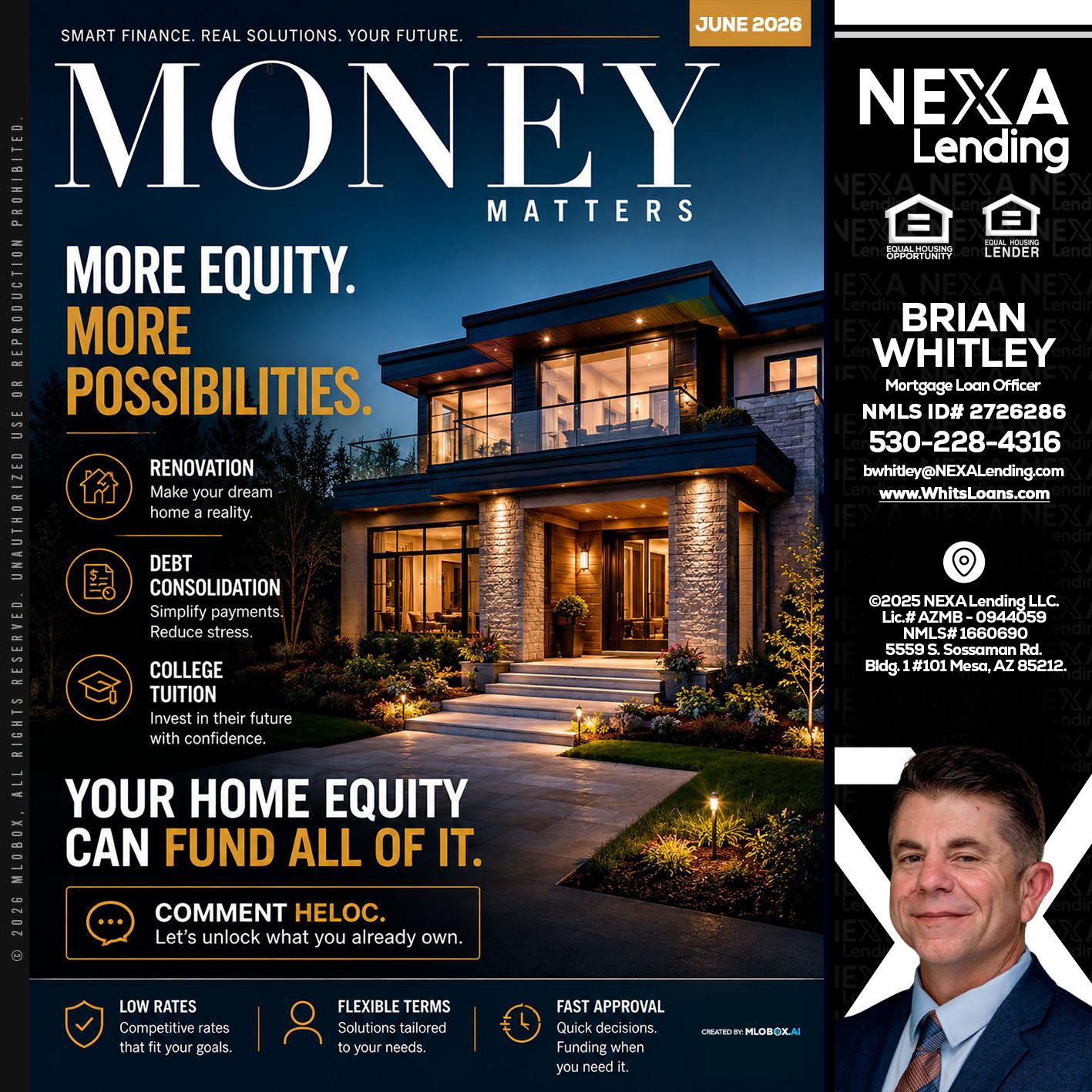 MONEY MATTERS - Brian Whitley -Mortgage Loan Officer